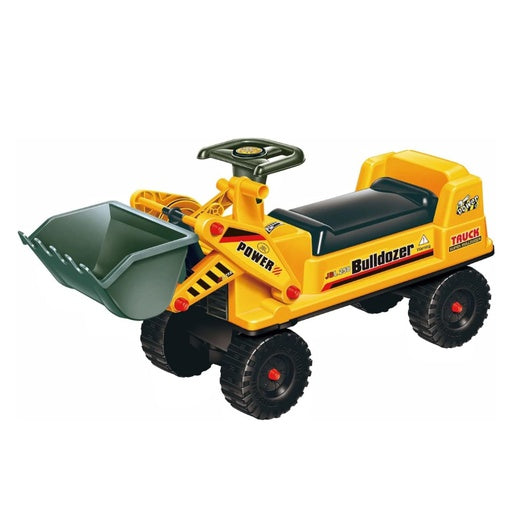GOMINIMO Kids Ride On Bulldozer Digger Tractor Excavator Toy Car with Helmet