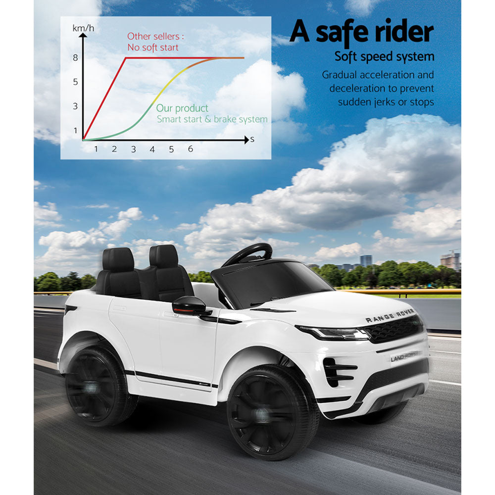 Kids Electric Ride On Car Land Rover Licensed Toy Cars Remote 12V Battery White