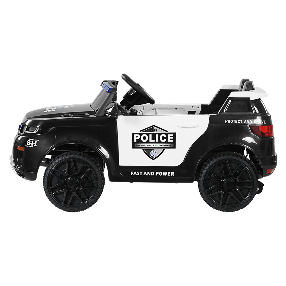 Rigo Kids Electric Ride On Patrol Police Car Range Rover-inspired Remote Black