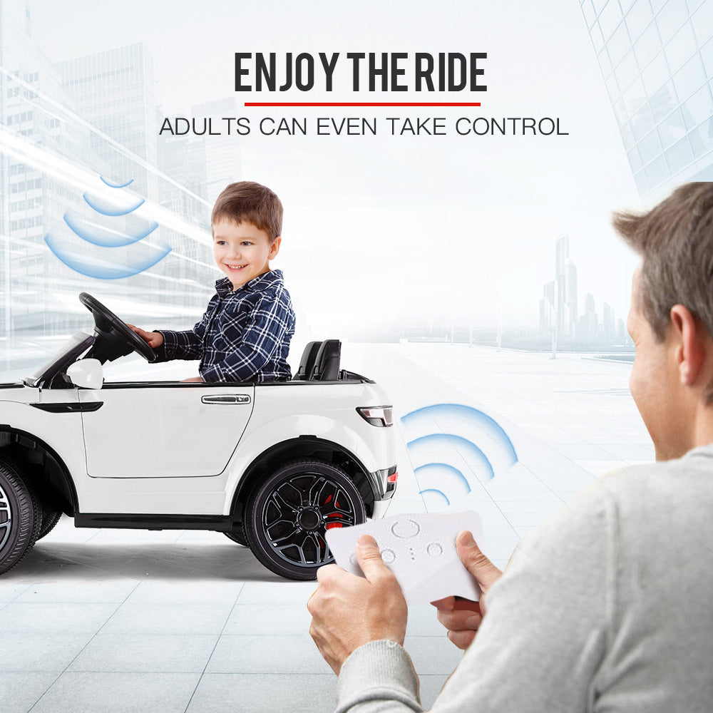 ROVO KIDS Ride-On Car Children Electric Toy w/ Remote Control White 12V
