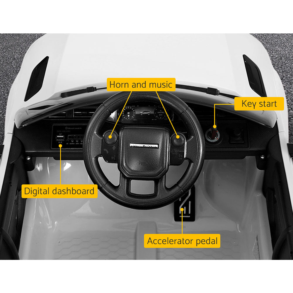 Kids Electric Ride On Car Land Rover Licensed Toy Cars Remote 12V Battery White