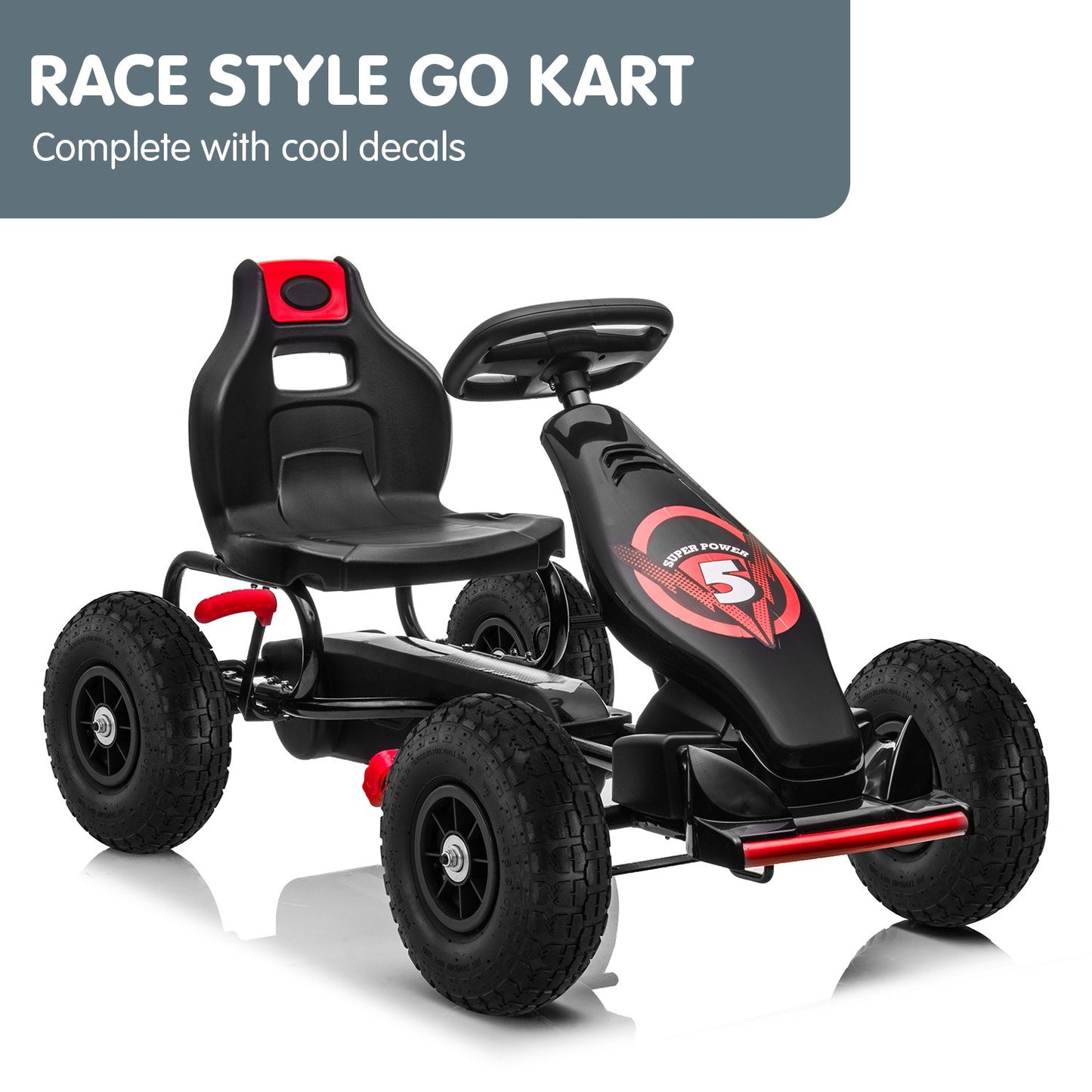 Kahuna G18 Kids Ride On Pedal Powered Go Kart Racing Style - Red